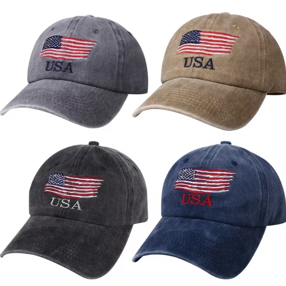 USA Flag Embroidered Navy Cap